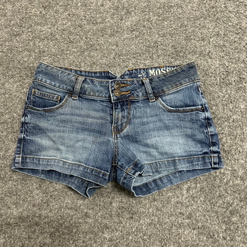 Mossimo Denim Shorts Womens Size 5 Blue Low Rise Cuffed Casual Jean Shorts